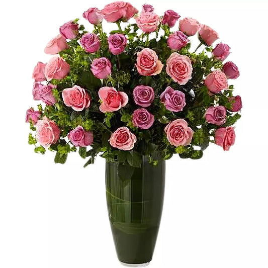 Luxury Rose Bouquet - 24 Premium Long Stem Pink & Lavender Roses