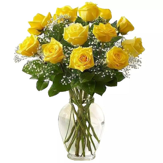 Premium Long Stem - Dozen Yellow Roses