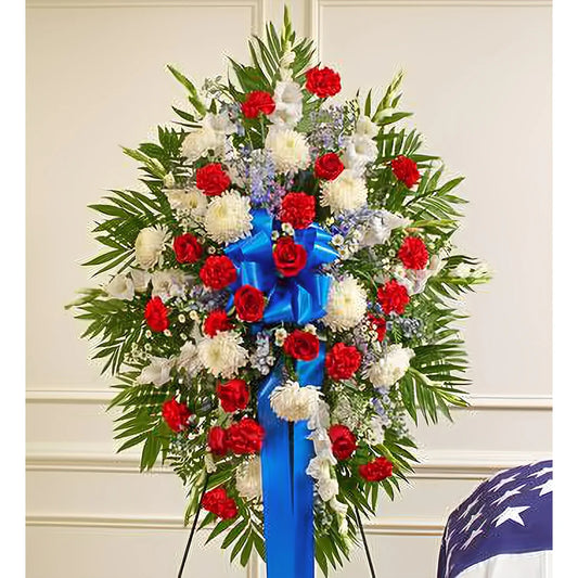 Deepest Red, White & Blue Standing Spray